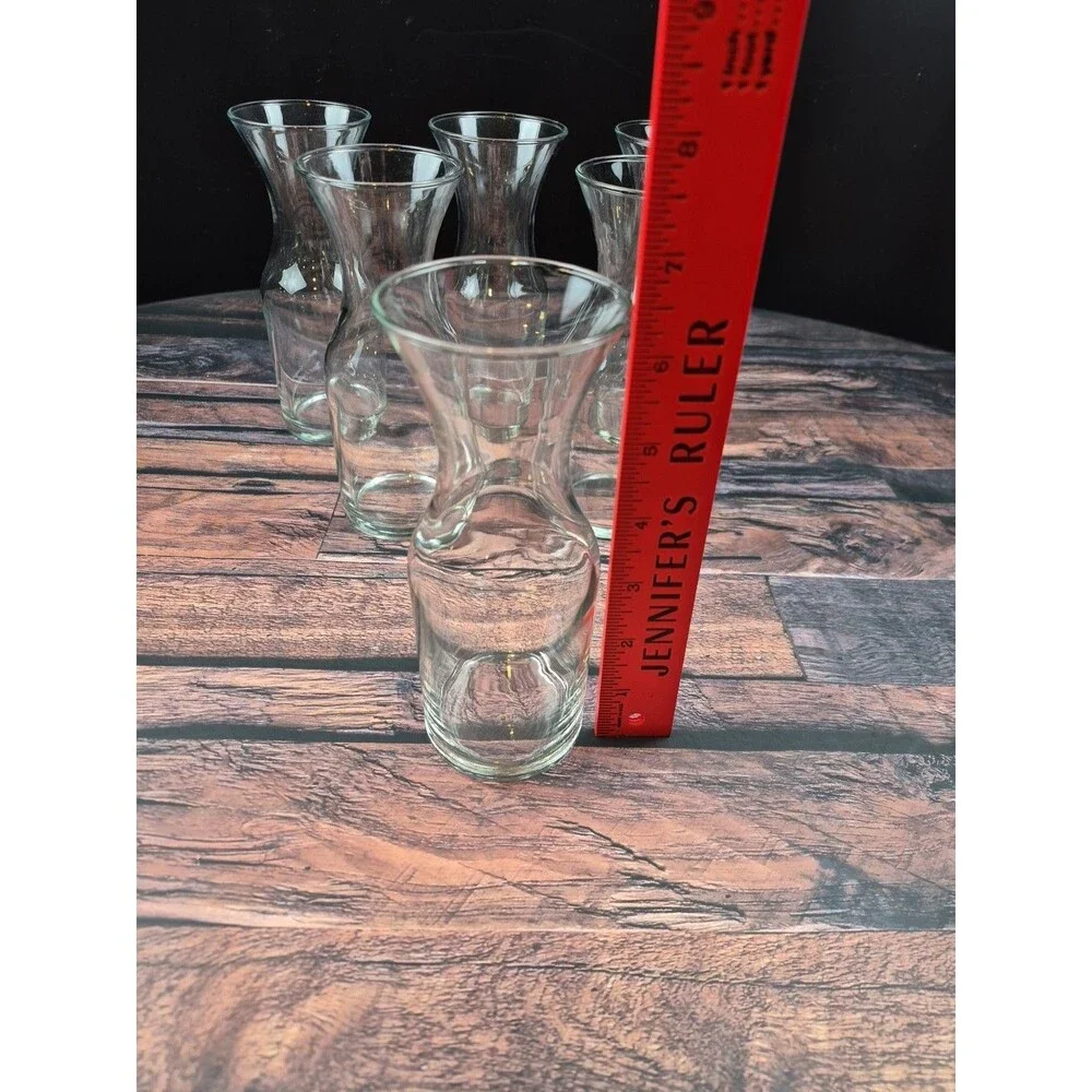 Mini Glass Wine Carafes 6pk – 7oz Single-Serve Personal Decanters VTG Happy Hour